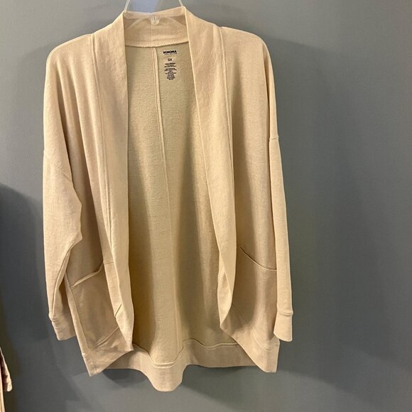 Sonoma Goods for Life Women's Cream Open Front Cardigan Size OX - Picture 1 of 5